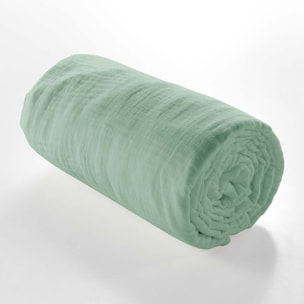 Drap Housse en gaze de coton - Sauge