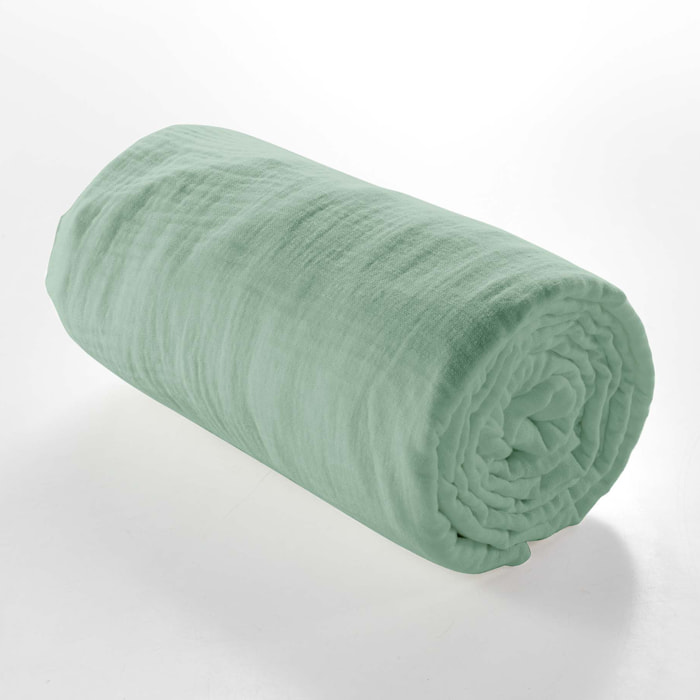 Drap Housse en gaze de coton - Sauge