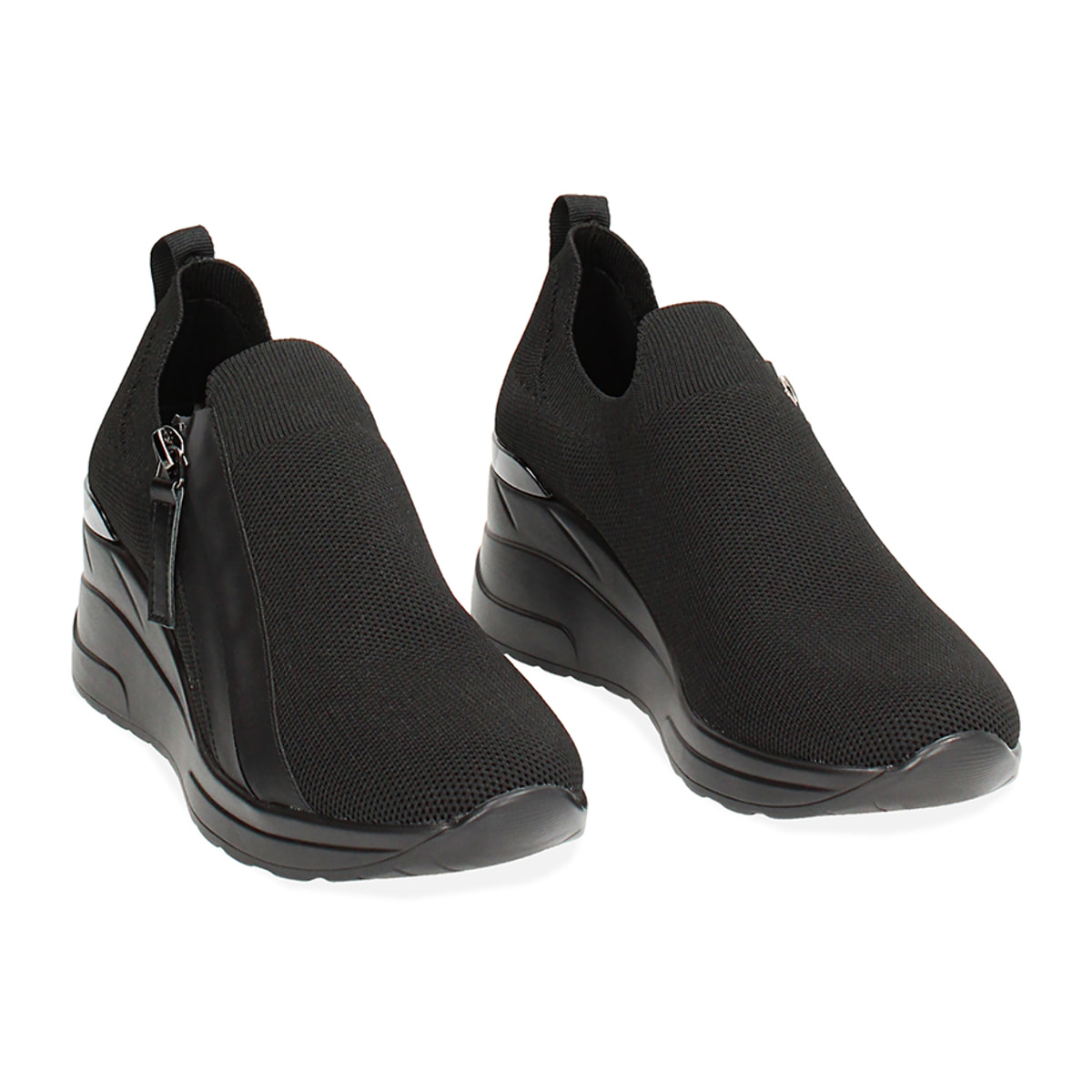 Slip on nere con zeppa 7 cm