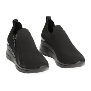 Slip on nere con zeppa 7 cm