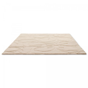 Tapis salon et chambre fait à la main en laine motif faux uni HAZA