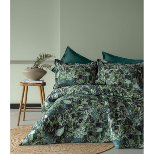 Parure housse de couette et taies oreiller 100% Satin de Coton imprimé
