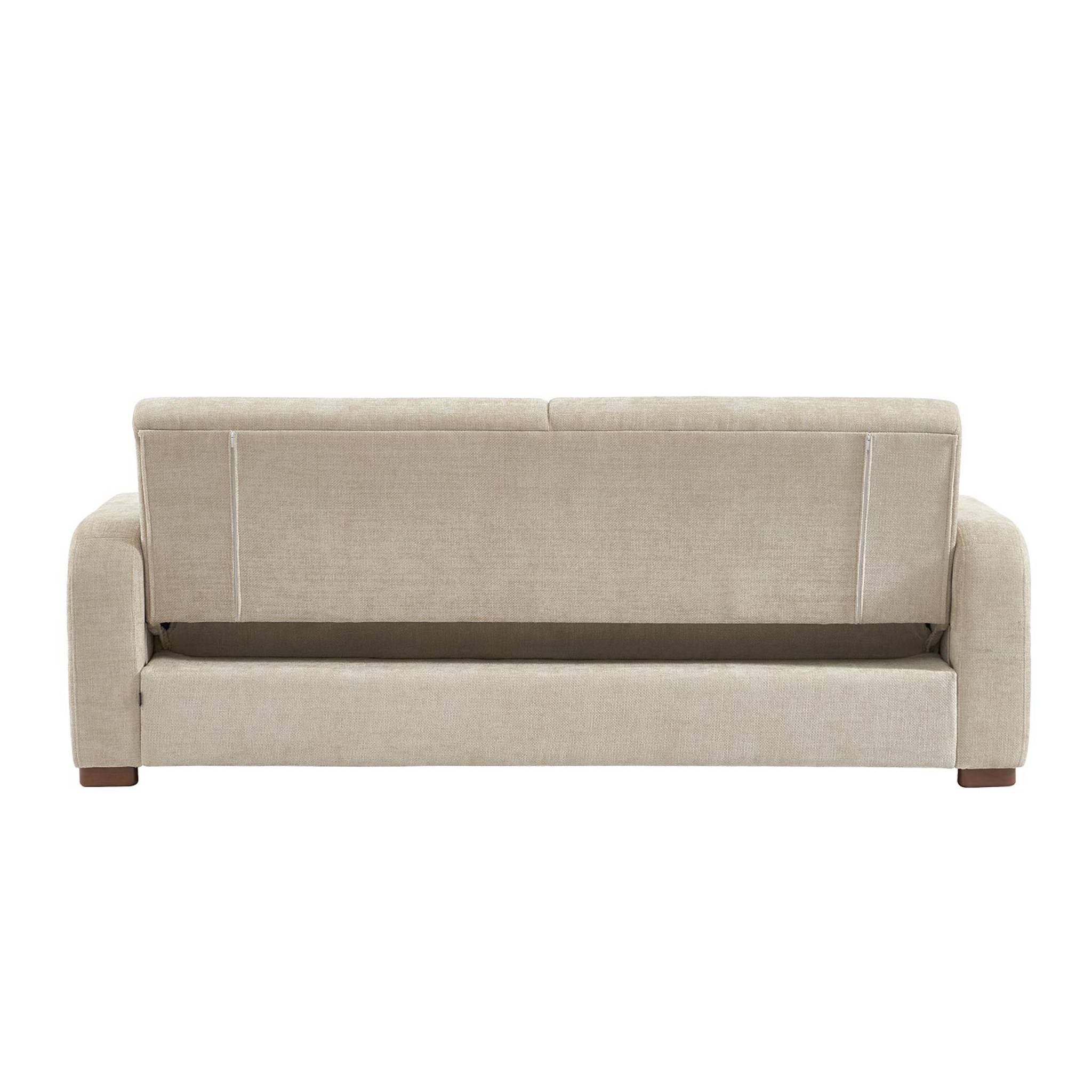 Canapé convertible 3 places tissu beige L 211 x P 92 x 85cm  - Dany