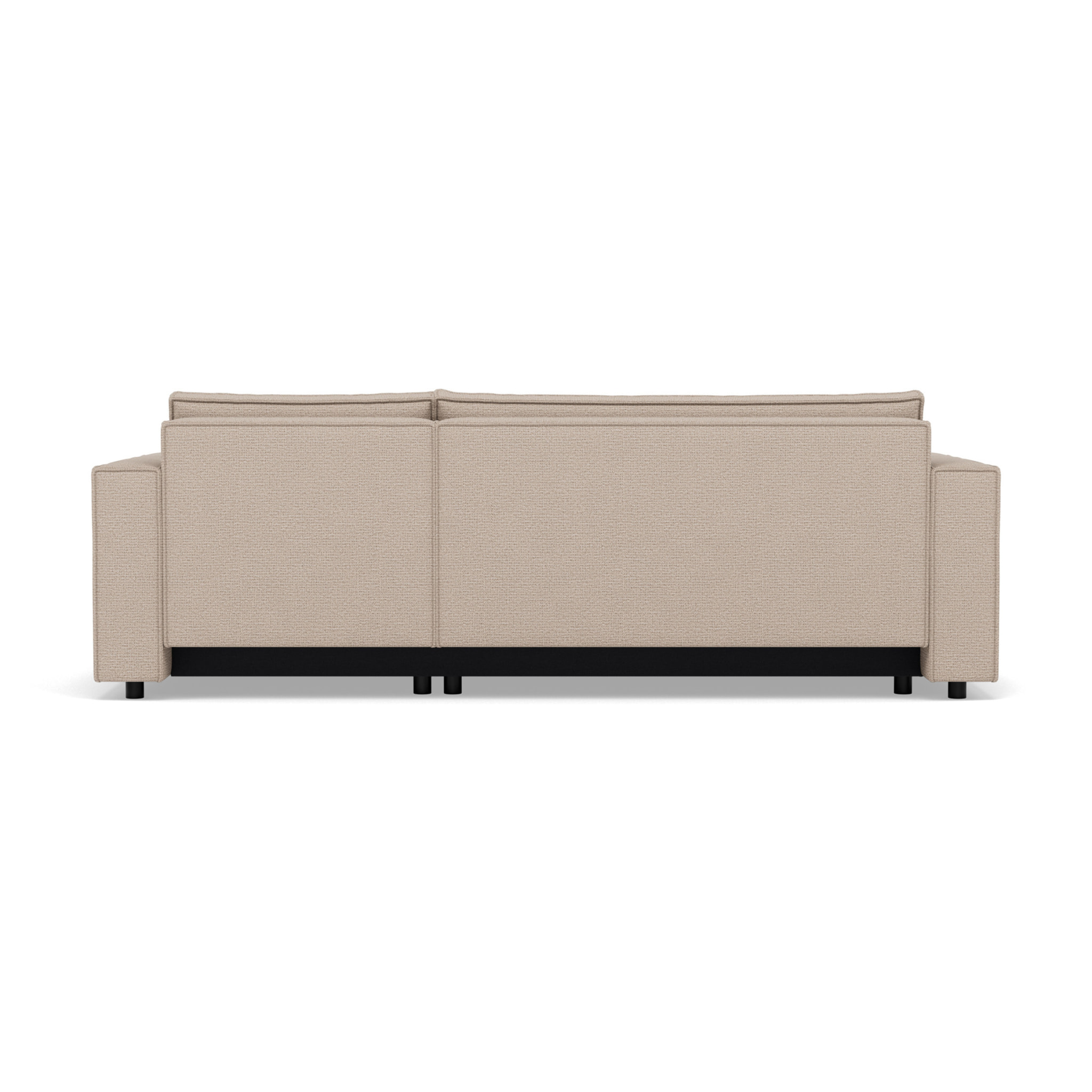 Jonas - canapé d'angle réversible 4 places convertible avec coffre en tissu texturé - Beige