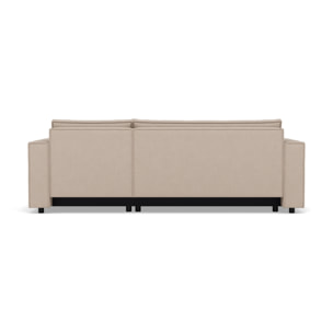 Jonas - canapé d'angle réversible 4 places convertible avec coffre en tissu texturé - Beige