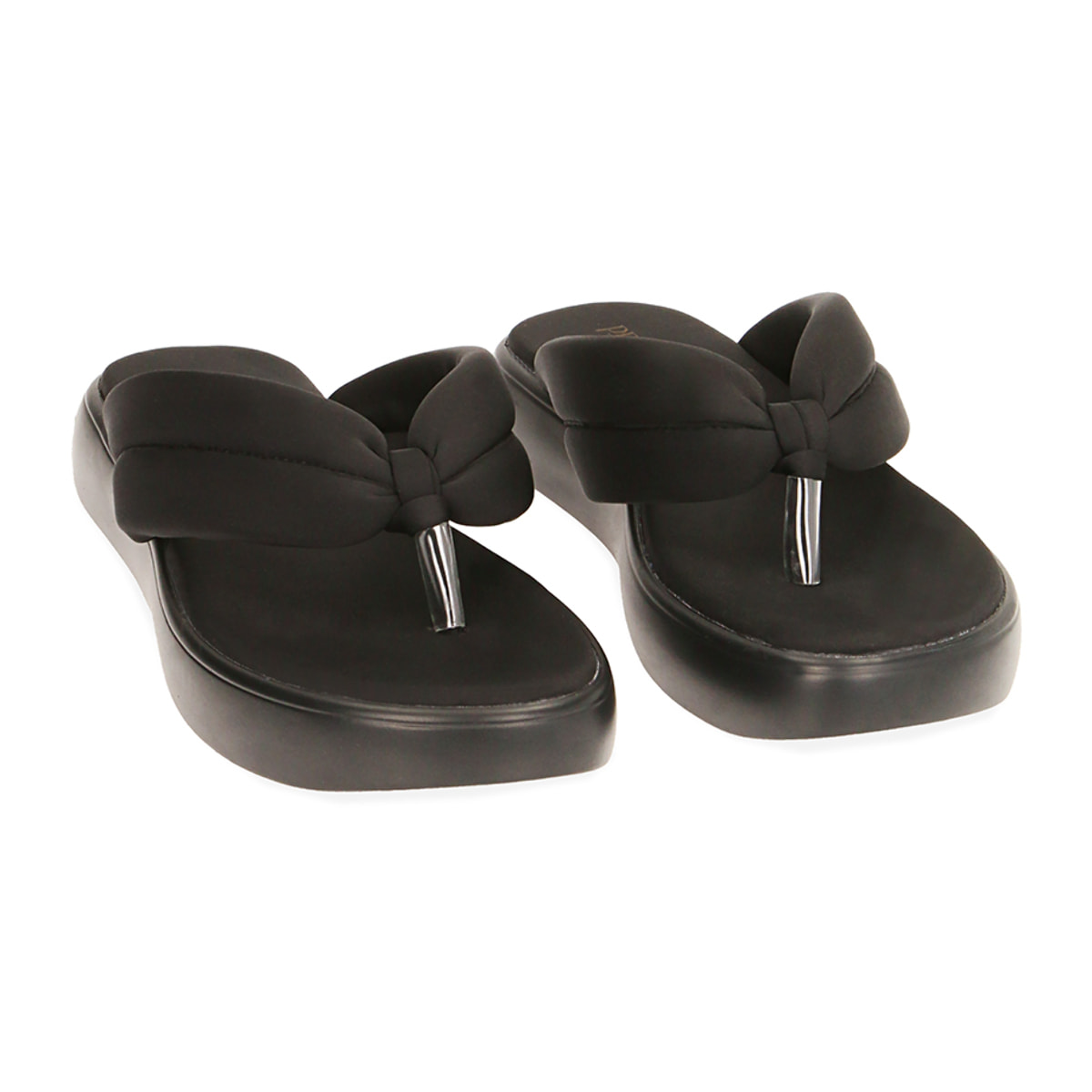 Chanclas tipo flip-flop negras de nylon