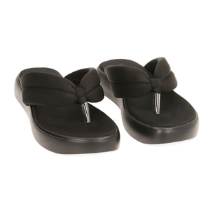 Chanclas tipo flip-flop negras de nylon