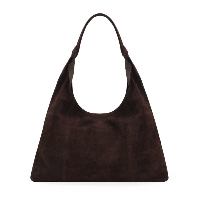 Bolso de hombro marrón serraje piel