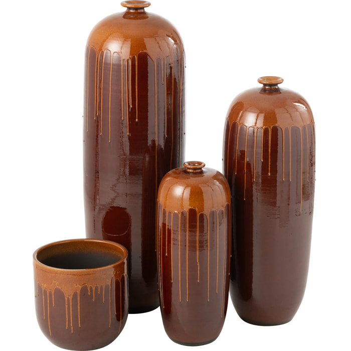 J-Line cache-pot Lee Terra - brillant - marron/orange -  Ø 28 cm