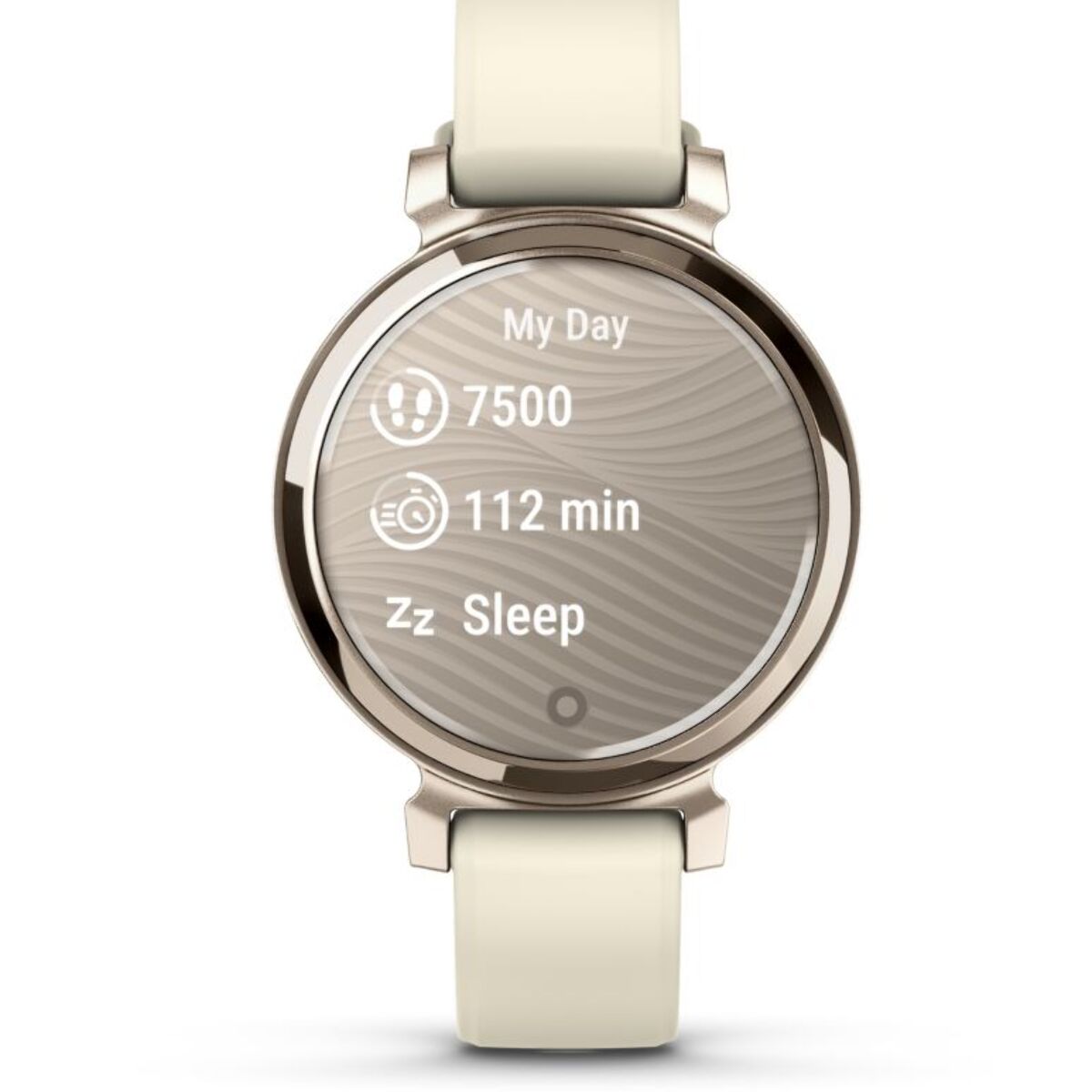 Tracker d'activité GARMIN Lily 2 Cream Gold bracelet blanc coco
