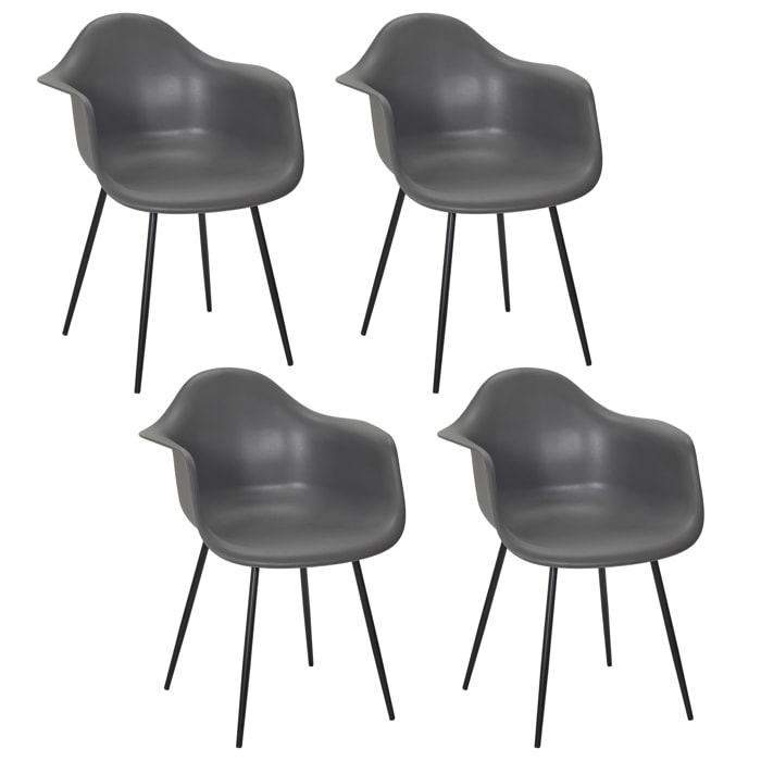 Fauteuil Gustav Gris - Lot De 4