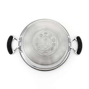 Cuit-pâtes multifonctions 24 cm en inox 18/8