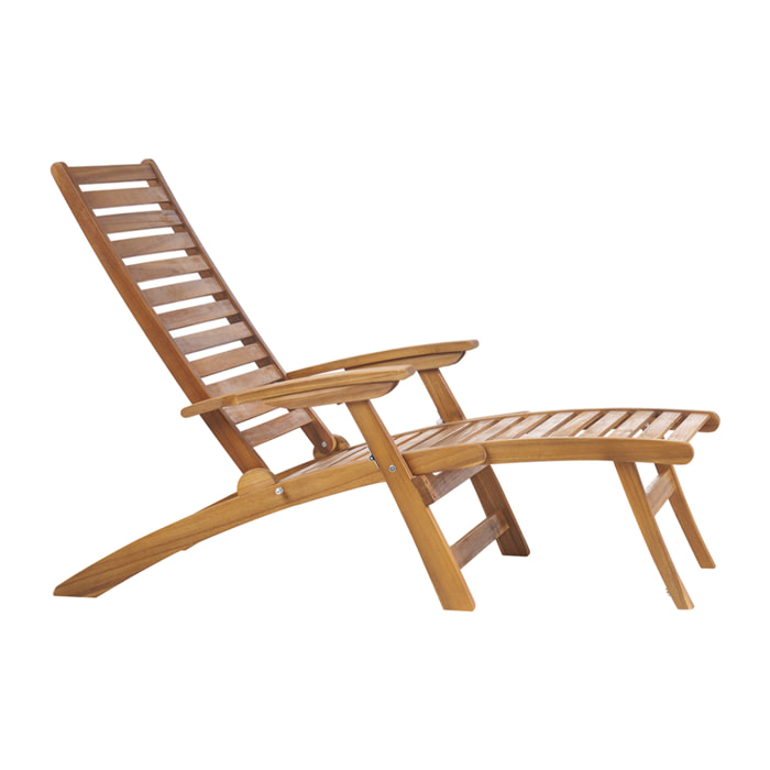 Bain de soleil inclinable 3 positions en bois massif RIO