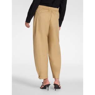 Elena Mirò - Pantaloni barrel con cinturini al fondo - Marrone