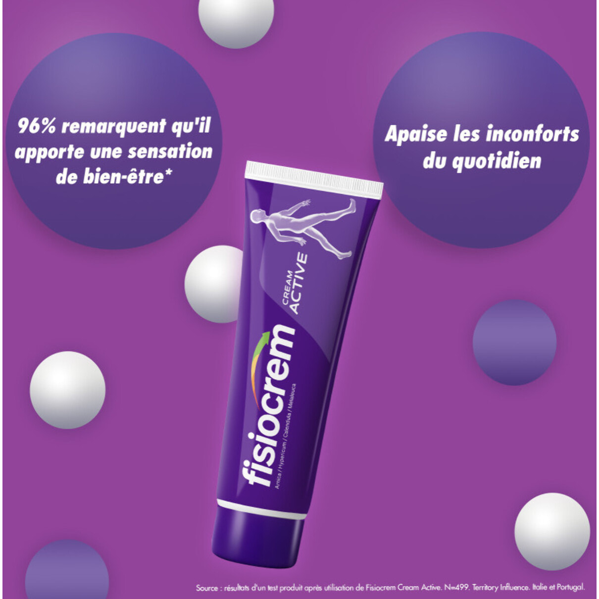 Fisiocrem Cream Active - Crème Apaisante Zones de Tension - 93% Ingrédients Naturels - Arnica, Calendula, Millepertuis & Arbre à Thé - 60ml