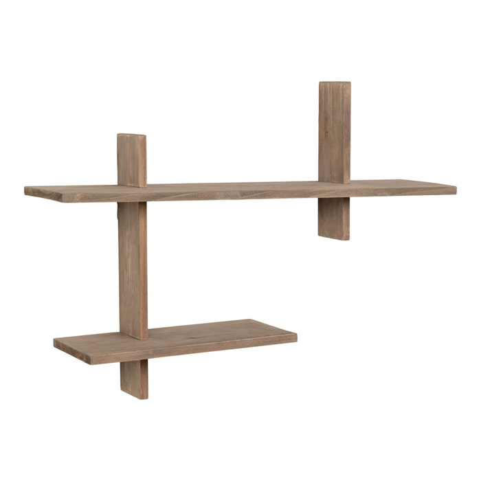 Mensola a parete Ovada in pino naturale 60x15x44 cm