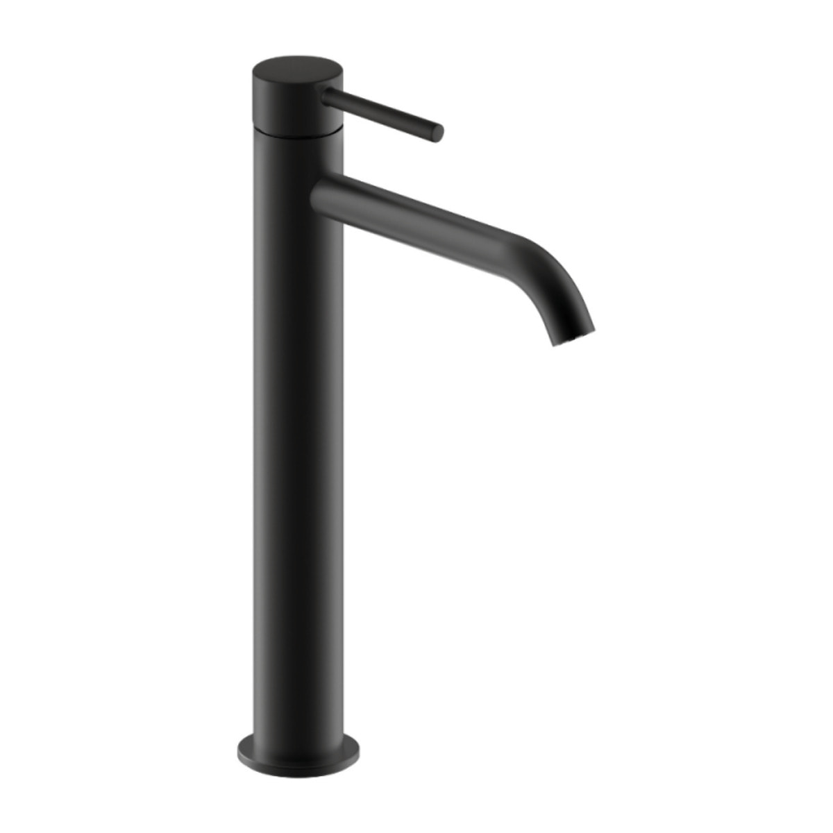 Mitigeur lavabo bec haut PAINI Cox Slim noir mat avec vidage clic-clac