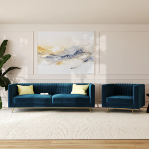 Fauteuil en velours bleu foncé - Gatsby