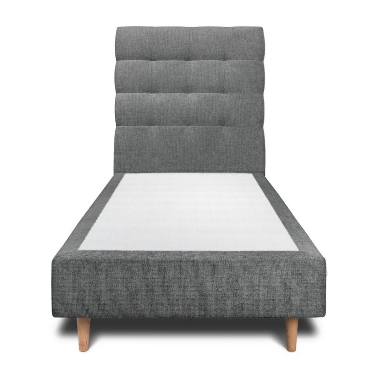 Lit avec tête de lit capitonnée tissu et sommier tapissier Ep20