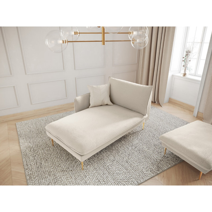 Méridienne gauche "Vienna" en bouclé beige