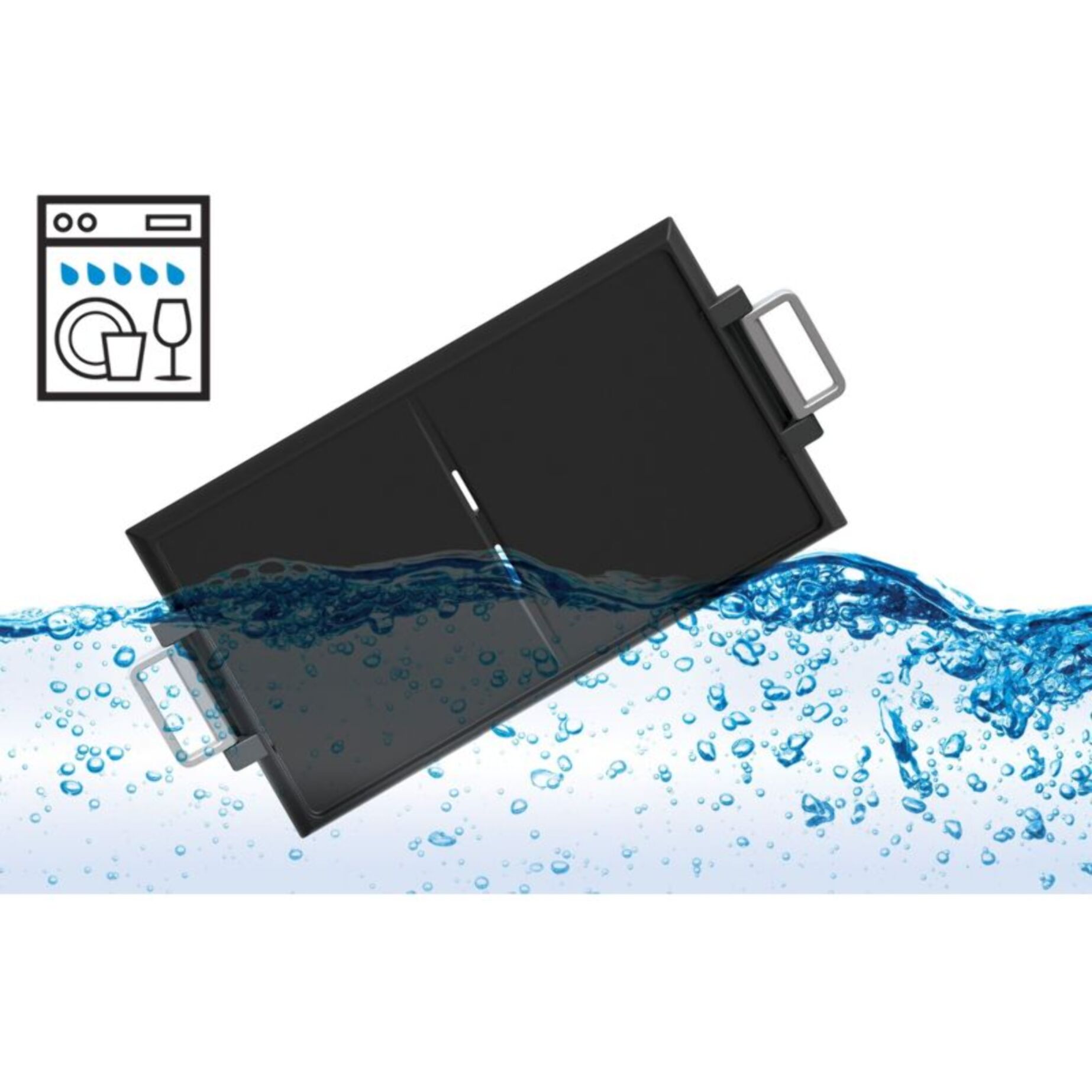 Plancha électrique RIVIERA ET BAR QPL 650 noir gris à poser, 50x30 cm