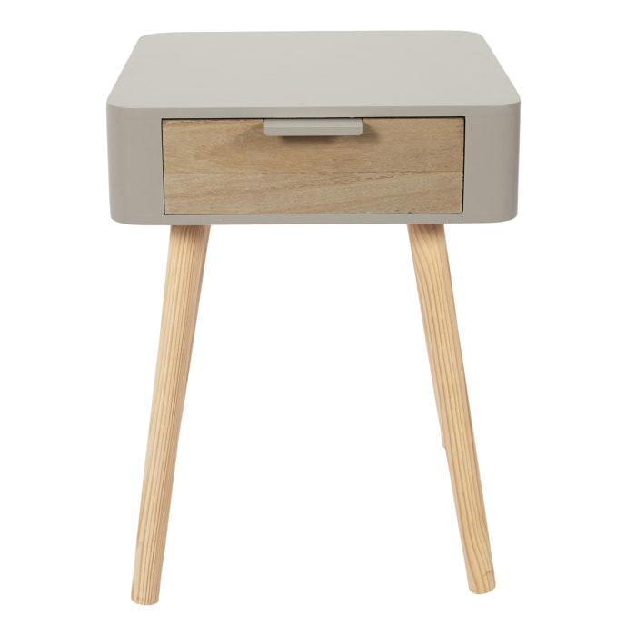 Chevet 1 Tiroir En Bois Taupe