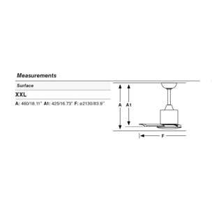 ANDROS XXL Ventilatore a soffitto nero