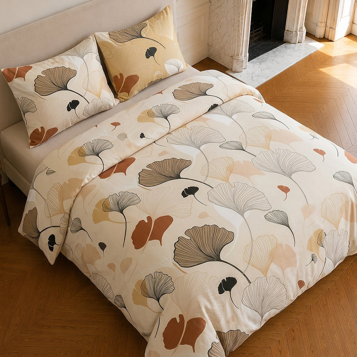 Parure housse de couette 100% coton motif floral - MINKLY