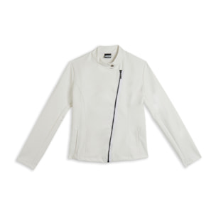 Giacca chiodo da donna in tessuto coated effetto pelle