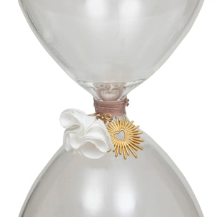 Sablier en verre "Floral" H20cm