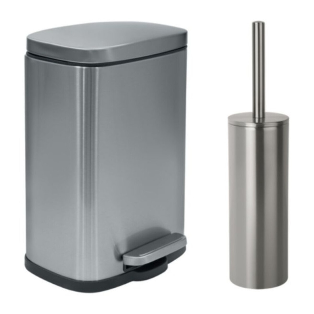 Set Poubelle à  pédale 5L & Brosse Wc AKIRA Inox Brossé Spirella