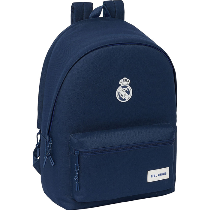 Mochila doble para portatil 15,6"+usb real madrid chica marino