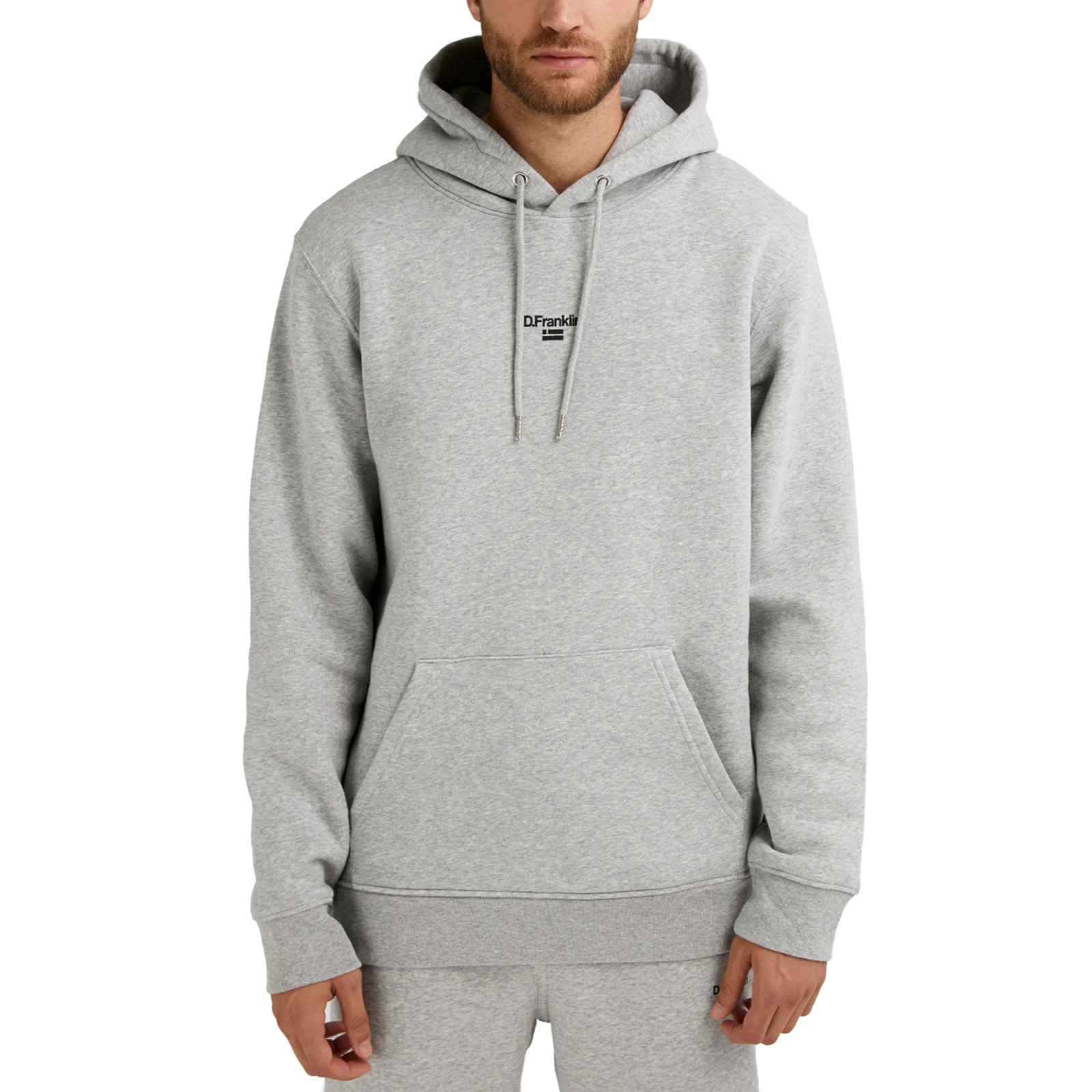 Sudadera Unisex Color Gris Con Capucha y Logotipo en negro