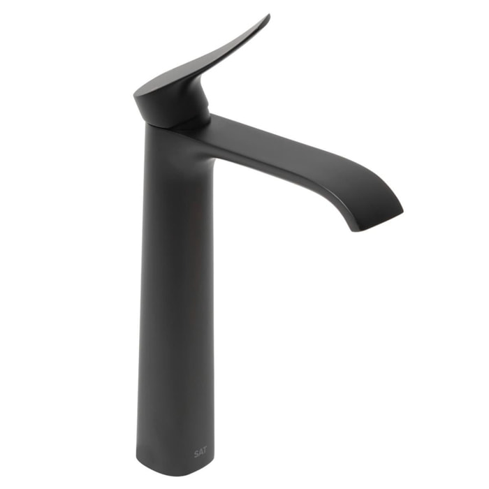 Infinitio mitigeur de lavabo haut, sans vidage, noir mat SATBSINF285C avec une garantie de 5 ans