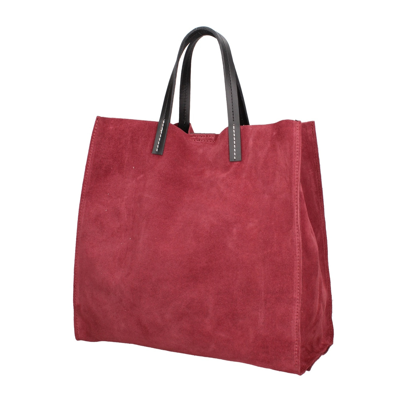 Borsa a mano da donna Made in Italy - Modello Novara Lux - Pelle Scamosciata - 34.5 x 32.0 x 17.0 cm