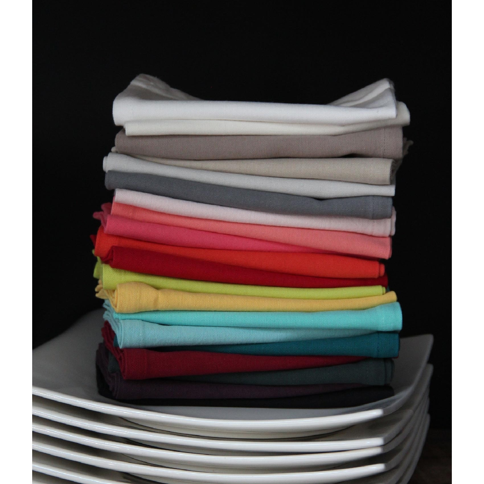 Serviette de table unie et colorée - Gris anthracite