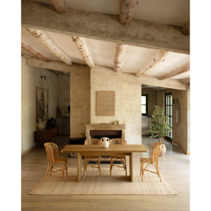Table à manger en bois massif de peuplier en différentes tailles