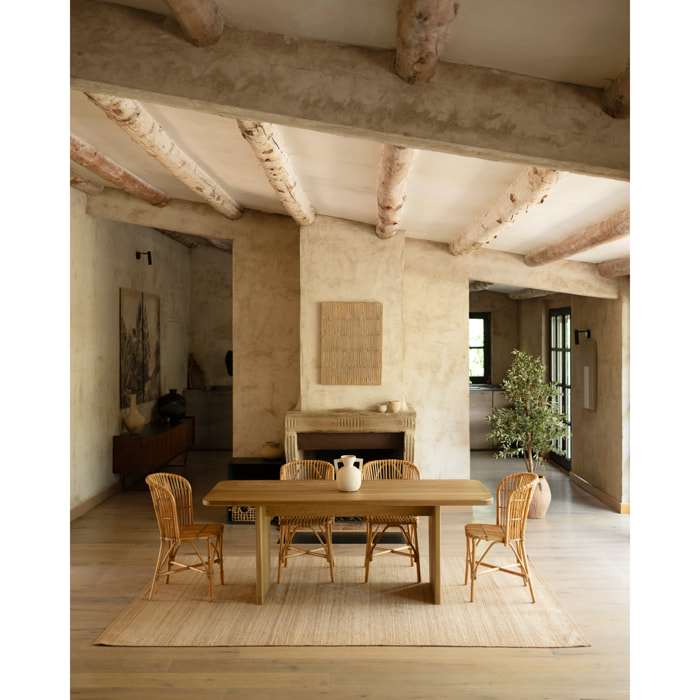Table à manger en bois massif de peuplier en différentes tailles