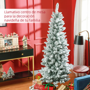 Árbol de Navidad 180 cm Árbol de Navidad Artificial Nevado con 479 Ramas y Soporte de Metal Árbol Navideño para Salón Interior Verde