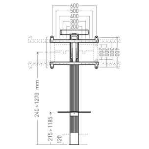 Support mural TV ERARD EXOSTAND 600