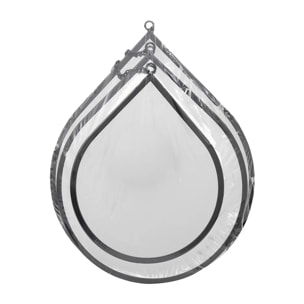 Lot de 3 miroirs goutte Leny métal noir