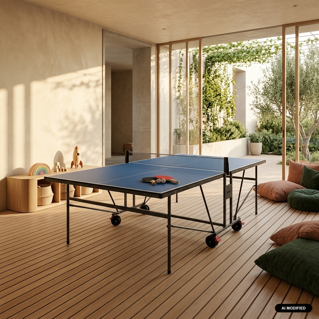 Table de ping pong intérieure premium avec 2 raquettes et 3 balles TABLE DE PING PONG INTÉRIEURE