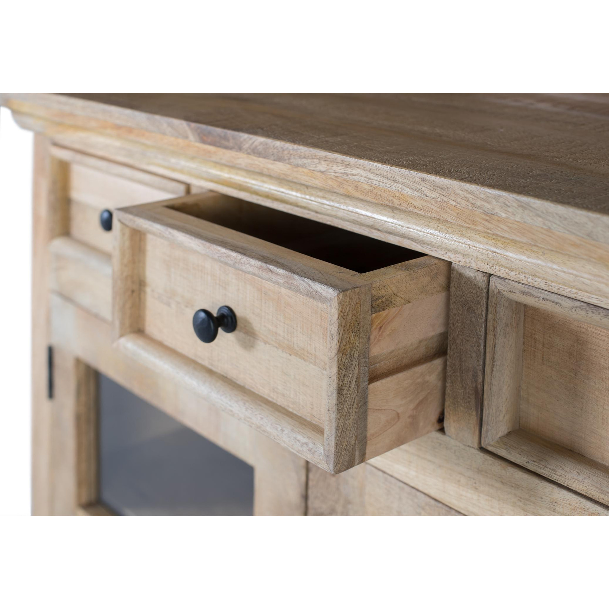 Muebles Bar de Madera de Mango 98 Cm Estilo Rústico Contemporáneo