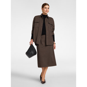 Elena Mirò - Camicia overshirt jacquard - Nero