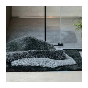 Tapis de bain rond microfibre HIGHLAND Gris Granit Spirella