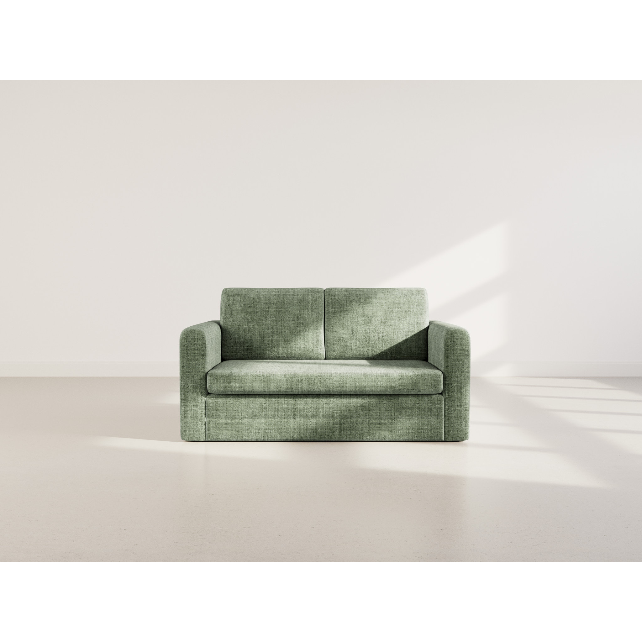 Marilia - Canapé 2 places convertible déplimousse en velours texturé - Vert