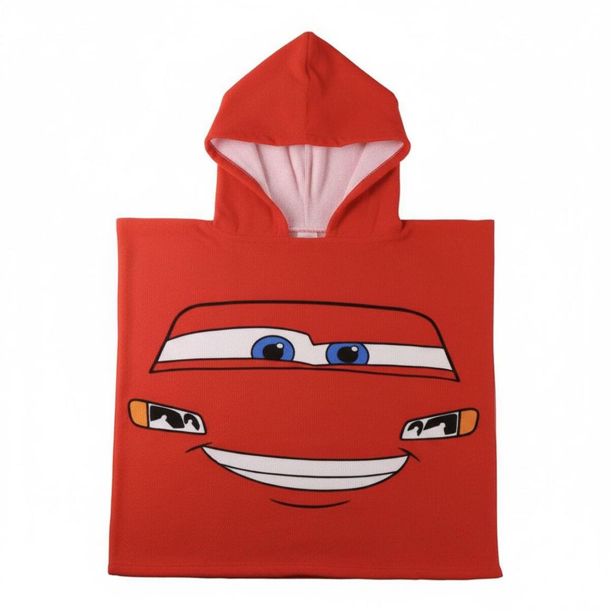 Poncho Microfibra de Cars - 55x77x1 cm - Color:Rojo