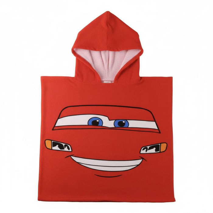 Poncho Microfibra de Cars - 55x77x1 cm - Color:Rojo