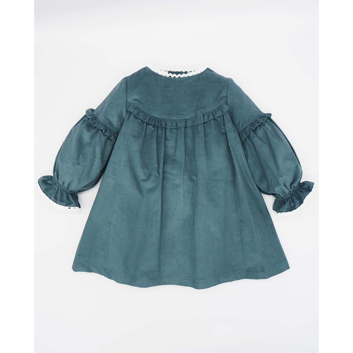 VESTIDO VOLANTES MICROPANA AZUL