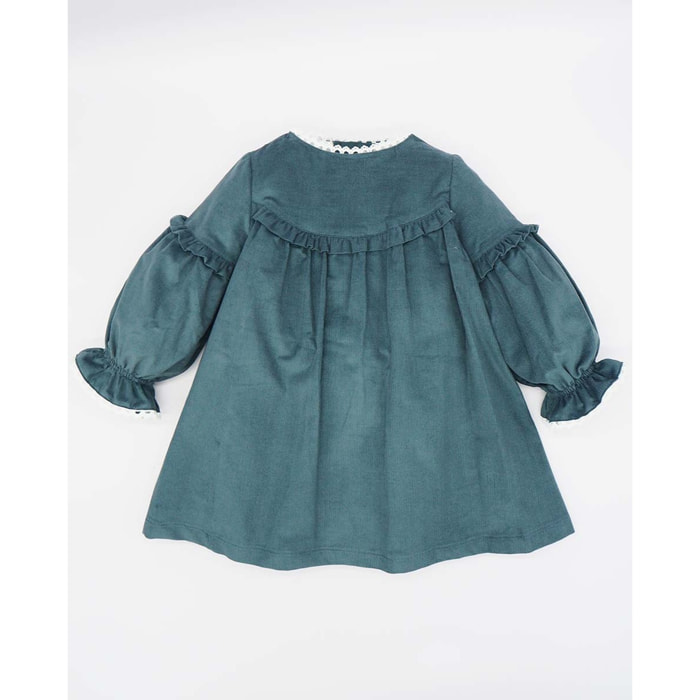 VESTIDO VOLANTES MICROPANA AZUL